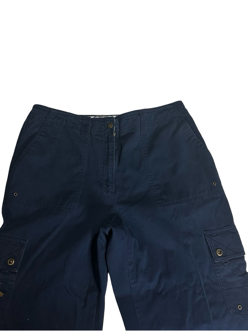 Lauren Ralph Lauren Cargo Pants Women Sz 12 Navy Blue Cotton Twill Utility 32x30